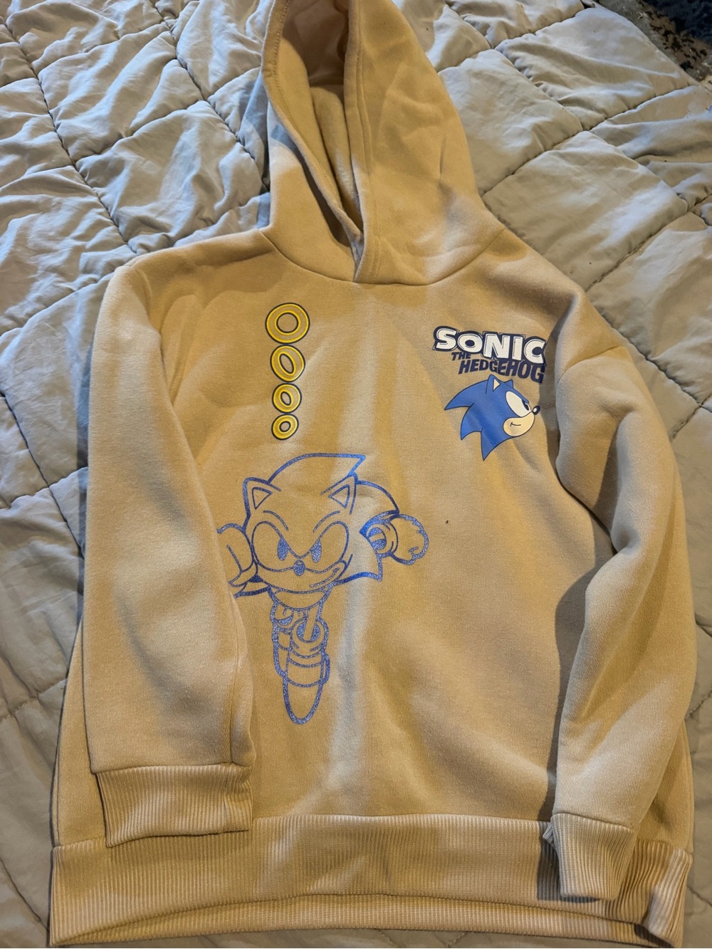Sonic the Hedgehog Beige Graphic Hoodie for Kids